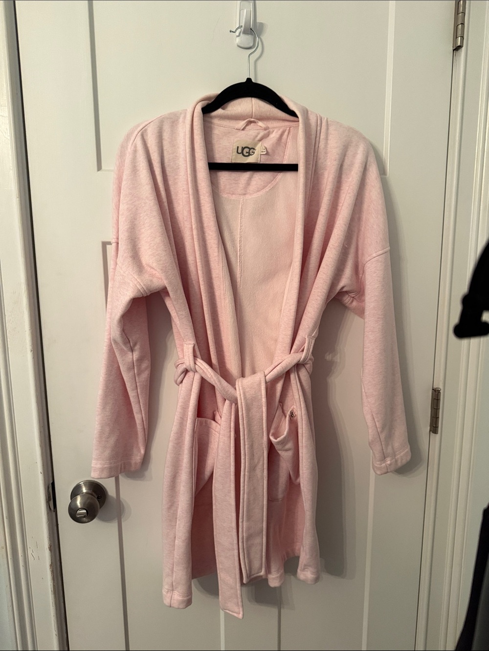 UGG Pale Pink Plush Robe with Waist Tie